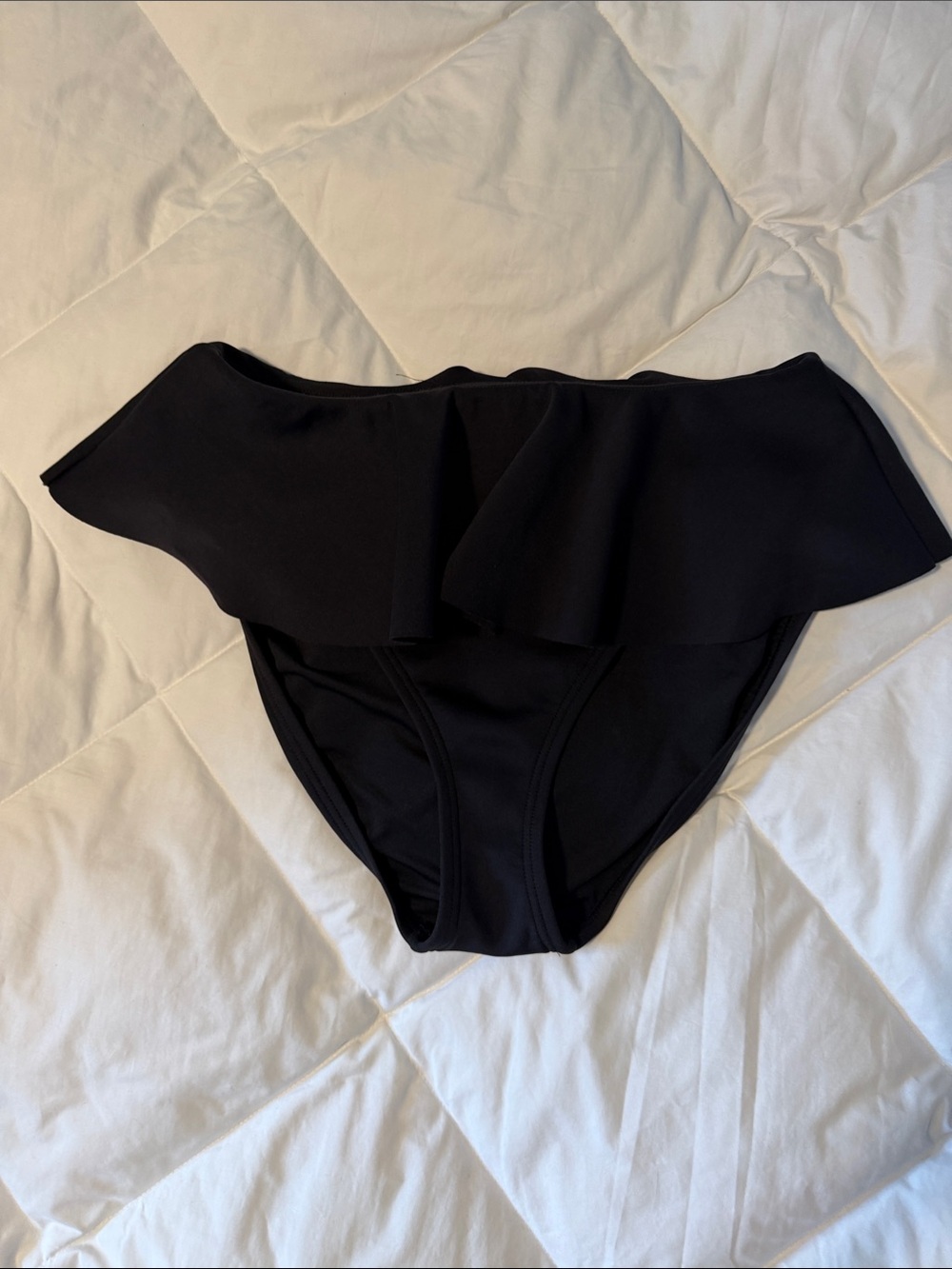 Vince Camuto Black Swim Bottom with Ruffled Waist